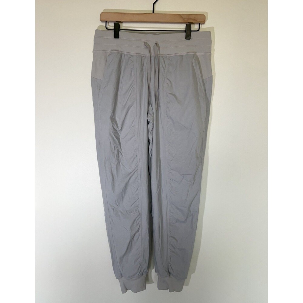 Lululemon Gray High Stretch Jogger Pants Women's Size 8 Drawstring Cuffed